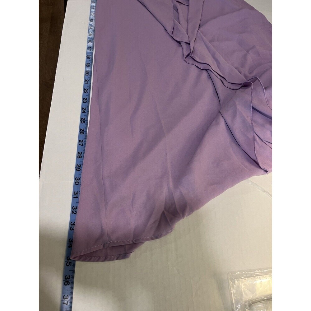 Everly Lavender Purple Pixie Mini Dress Fairycore Sheer Babydoll Bow Twee - L - Picture 10 of 11